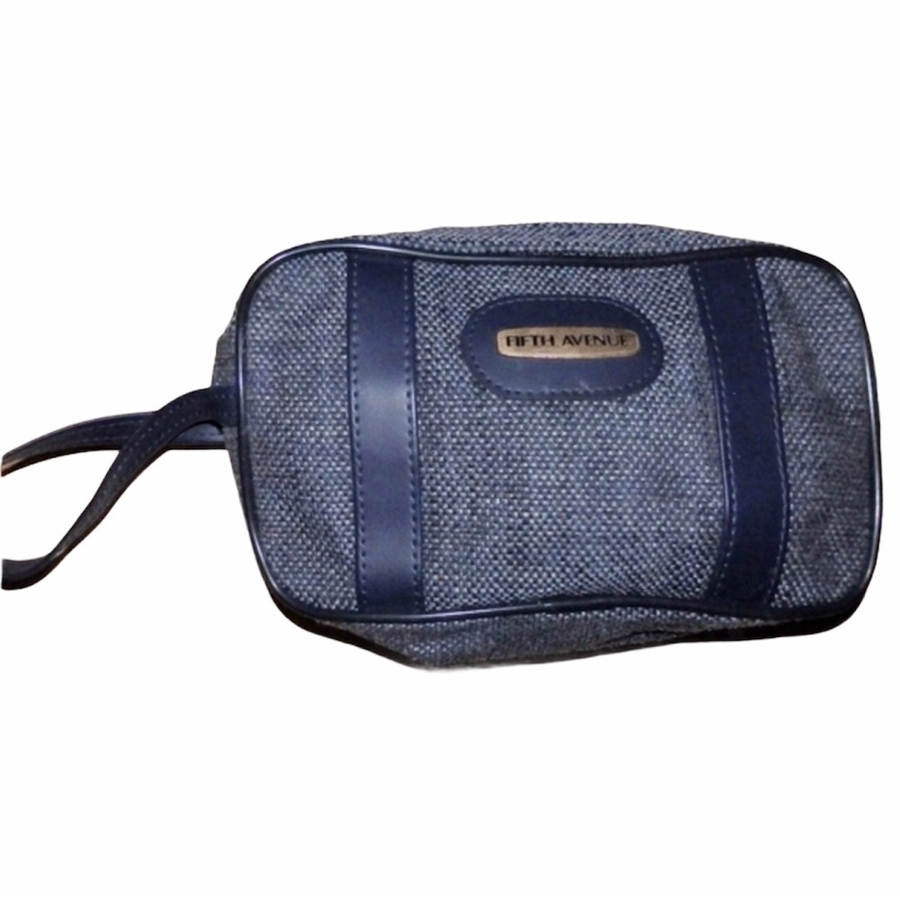 Fifth Avenue Makeupโ Cosmetics Blue Tweed Travel Bag